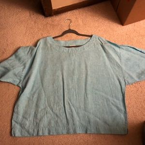 New without tags, washed once, not worn.  linen top from JJill